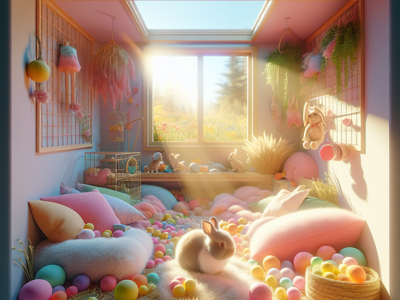 Gaiola aconchegante para coelho anão