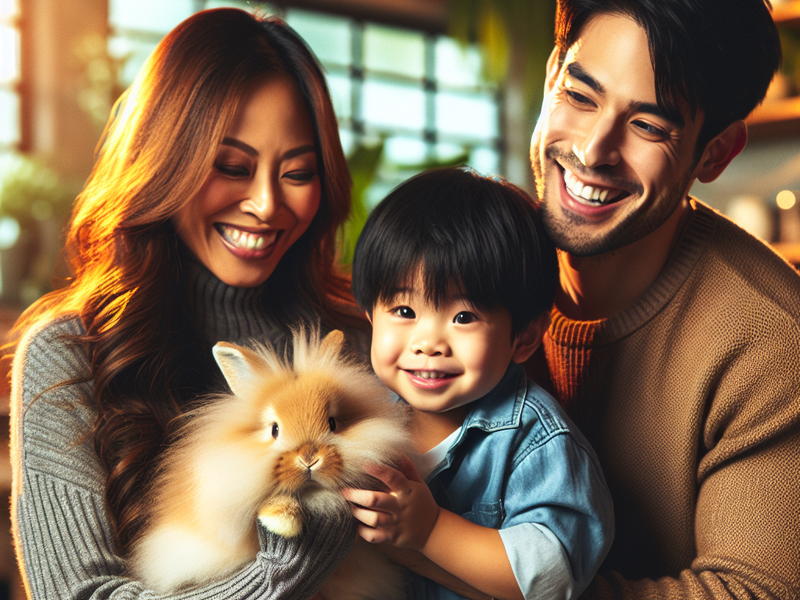 Family adopting a bunny